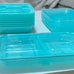 9 Teal mini meal prep trays